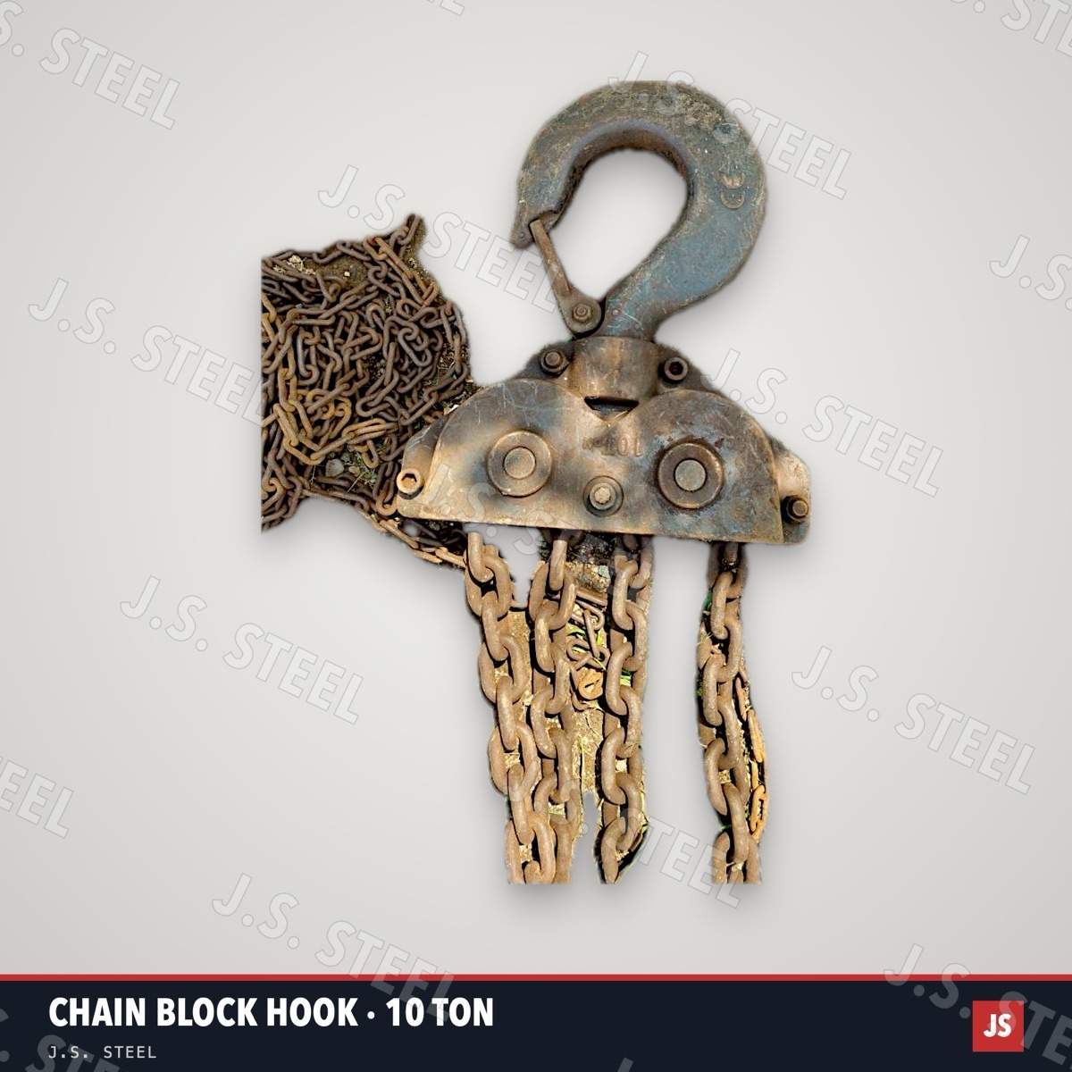 Used chain block hooks with load chain, ex-ship