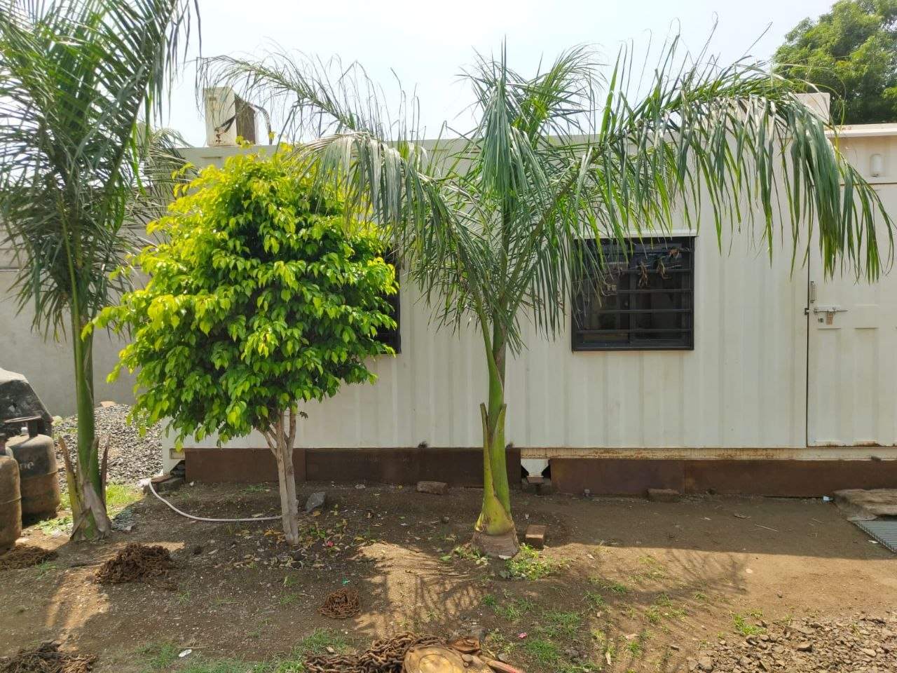 Site office cabin inside the J.S. STEEL yard at Ukharala (Mamsa GIDC), Bhavnagar